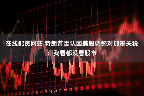在线配资网站 特朗普否认因美股调整对加墨关税：我看都没看股市