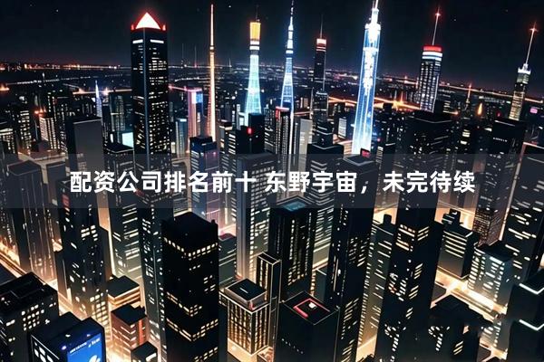 配资公司排名前十 东野宇宙，未完待续